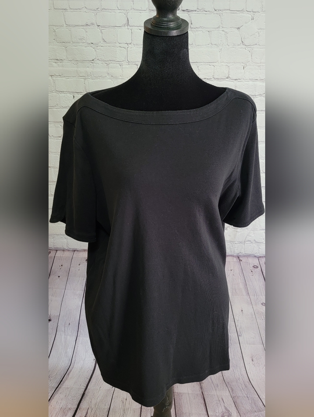 Chico's Black Women’s Boatneck Short-Sleeve Top XL